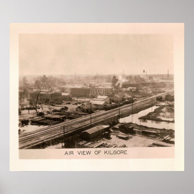 Circa 1931 Luft View of Kilgore, Texas Poster (Framsidan)
