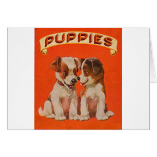 Circa 1934 PUPPIES Hälsningskort