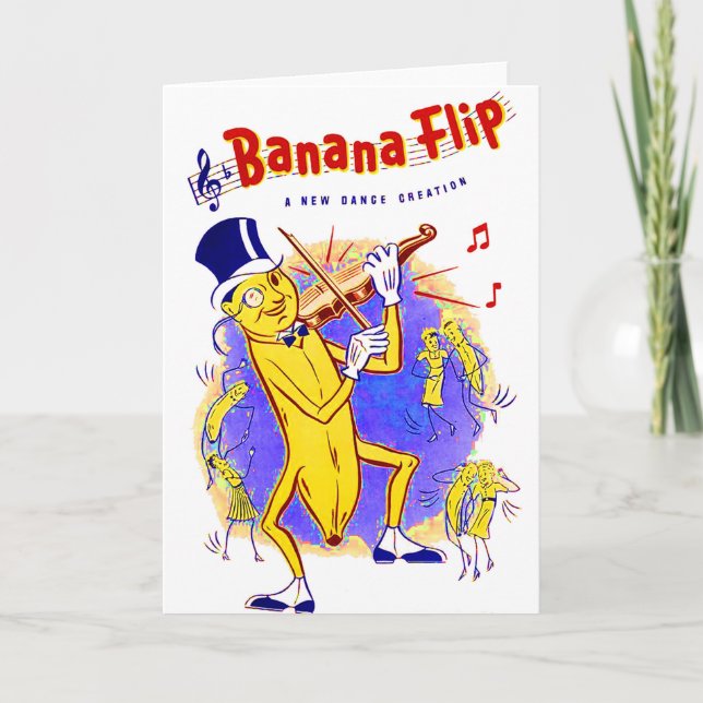 Circa 1950 Banana Flip lakan musiktäckning Kort (Framsida)
