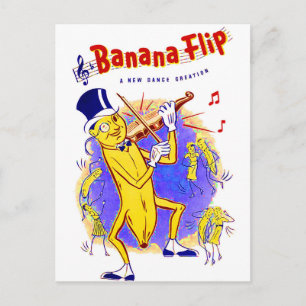Circa 1950 Banana Flip lakan musiktäckning Vykort