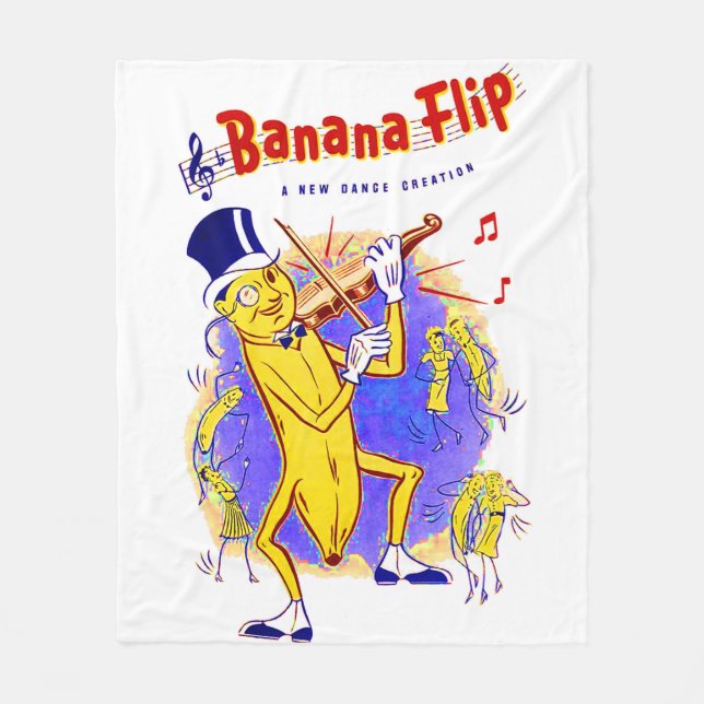 Circa 1950 Banana Flip lakan musikutskrift Fleecefilt (Framsidan)