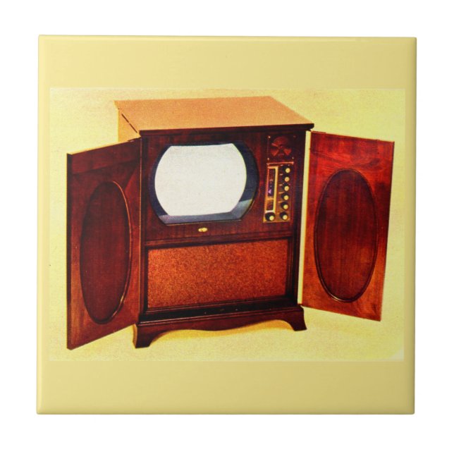 Circa 1950 TV-apparat nr 1 Kakelplatta (Framsidan)