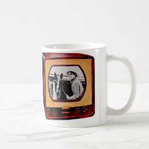Circa 1951 portabel tv-apparat cowboyshow kaffemugg