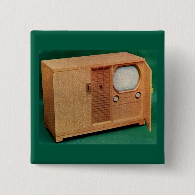 Circa 1951 TV-apparat danska modernt nr 2 Knapp (Framsida)