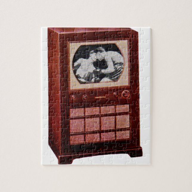 Circa 1951 TV-boxning Pussel (Vertikal)