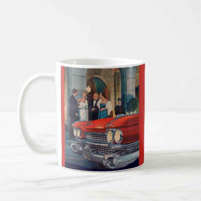 circa 1960 röda Cadillac skyddsgaller Kaffemugg (Vänster)