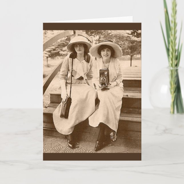 circa kameraflickor 1910 kort (Framsida)