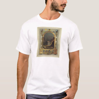 Circa Masonic 1872 kartlägga Lithographytrycket Tee