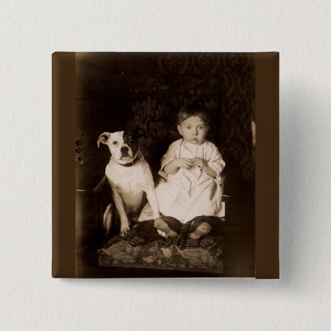 circa pitbull 1910 och bebiset RPPC Knapp (Framsida)
