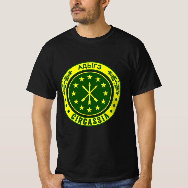 Circassian,adiga flagga,Adygea,Circassisk Flagga. T Shirt (Framsida)