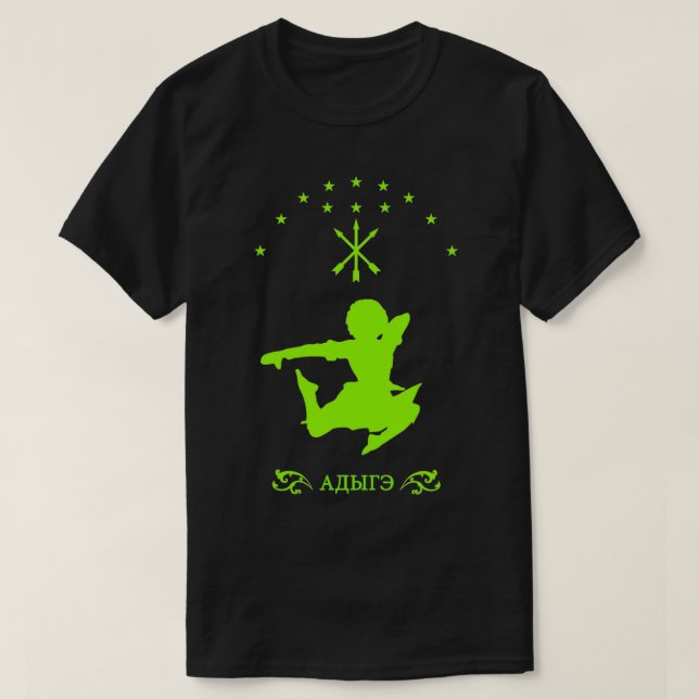 Circassian Flagga , adiga T Shirt (Design framsida)