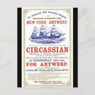 Circassisk Clipper-frakt 1866 Vykort