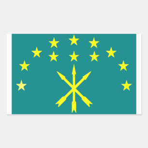 Circassisk israelisk flagga rektangulärt klistermärke