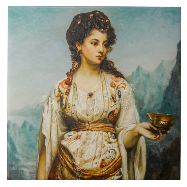 Circe by Jean Jules Bardin (1875) Kakelplatta (Framsidan)