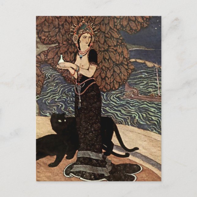 “Circe den förtrollerskan” av Edmund Dulac Vykort (Framsida)