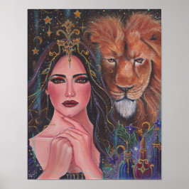 Circe gudress Stretched Kanvastryck by Renee Poster