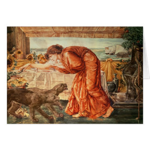 Circe hällande gift in i en vas hälsningskort