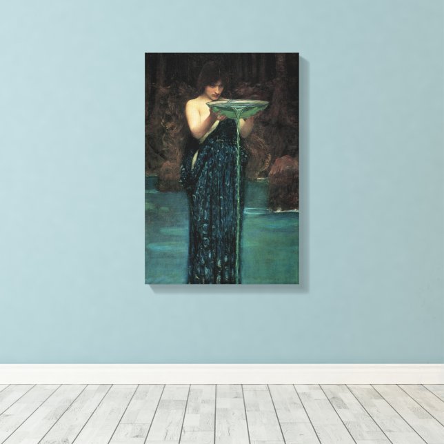 Circe Invidiosa av John William Waterhouse Canvastryck (Insitu (trägolv))