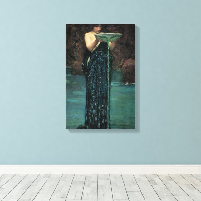Circe Invidiosa av John William Waterhouse Canvastryck (Insitu (trägolv))