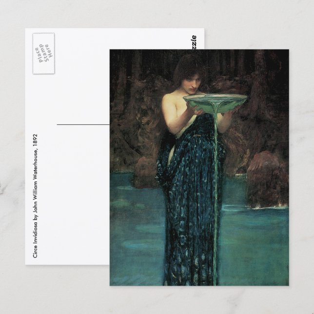 Circe Invidiosa av John William Waterhouse Vykort (Fram/baksida)
