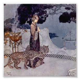 “Circe med leoparder” av Edmund Dulac Fototryck