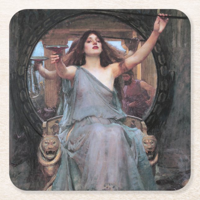Circe Offset the Kopp to Odysseus, Waterhouse Underlägg Papper Kvadrat (Framsidan)