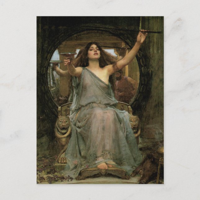 Circe Offset the Kopp to Ulysses by JW Waterhouse Vykort (Framsida)
