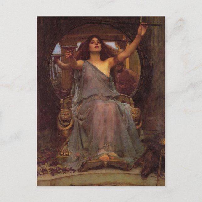 Circe som erbjuder Kopp till Ulysses Vykort (Framsida)