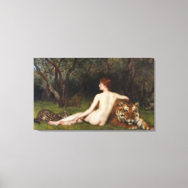 Circe (Woman and Dangerous Cats) (by John Collier) Canvastryck