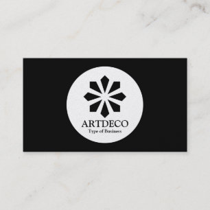 Circle - Art Deco - Black (Guld) Visitkort
