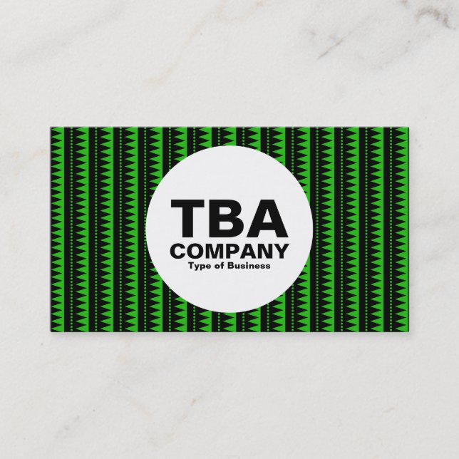 Circle - Aztec Mönster - Black on Grönt: 21 bd11 Visitkort (Framsida)