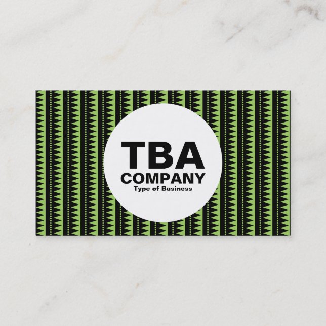 Circle - Aztec Mönster - Black on Grönt: #9ccd5f Visitkort (Framsida)
