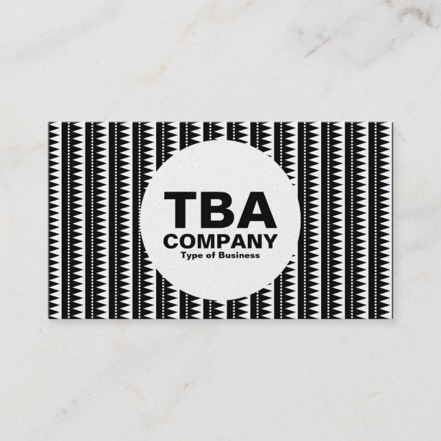 Circle - Aztec Mönster - Black on White (Platinum) Visitkort (Framsida)
