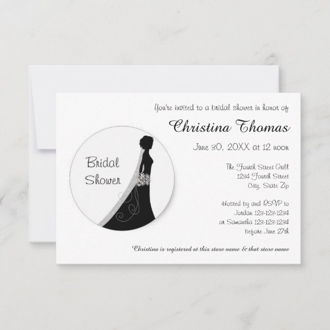 Circle Bride - 3x5 bröllopsdusch-inbjudan Inbjudningar (Framsida)
