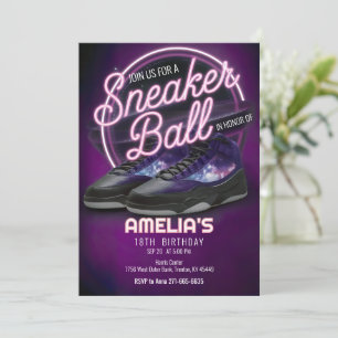 Circle Bright Galaxy Sneaker Boll Födelsedagsfest Inbjudningar