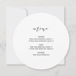 Circle Bröllop Plate Menu Elegant Calligraphy Meddelande