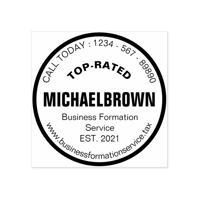 Circle Business Forformation Register Agent Stämpel (Tryck)