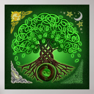 Circle Celtic Livets träd Poster Skriv ut