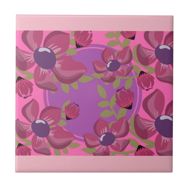 Circle Dot Florah Tile Design Kakelplatta (Framsidan)