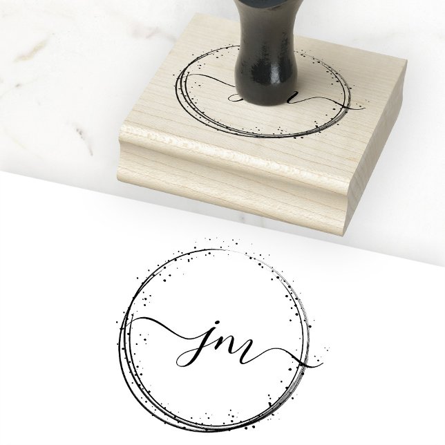 Circle-Dots-Art,Monogram, Handskrift Frimärke Stämpel (Skapare uppladdad)