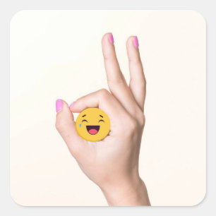 Circle Game Ok Har dig Fyrkantigt Klistermärke
