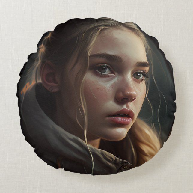 Circle girl rund kudde (Framsidan)