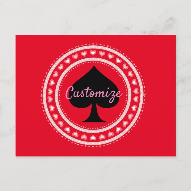 Circle Hearts Black Spade Thunder_Cove Vykort (Framsida)