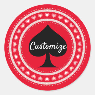 Circle Hearts Black Spades Thunder_Cove Runt Klistermärke