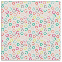 Circle Hearts Patterned Fabric Tyg