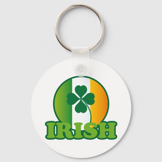 Circle Irish Flagga St. Patrick's Design Nyckelring (Framsida)