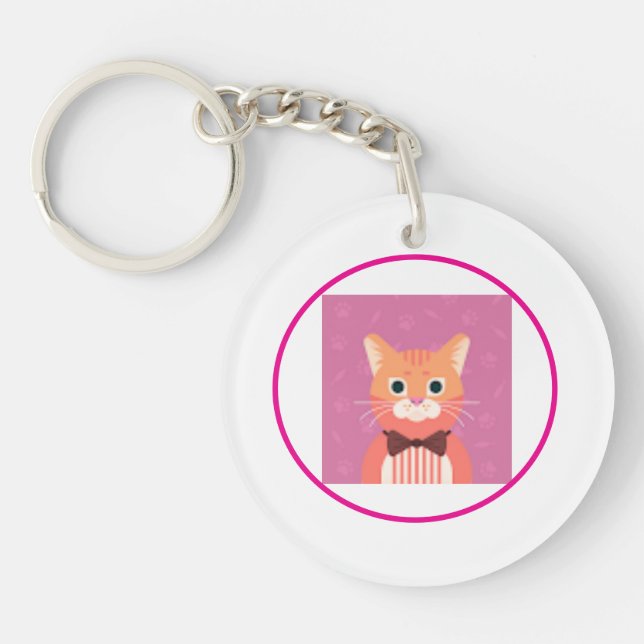 Circle Keychain Acrilic Cat (Framsidan)
