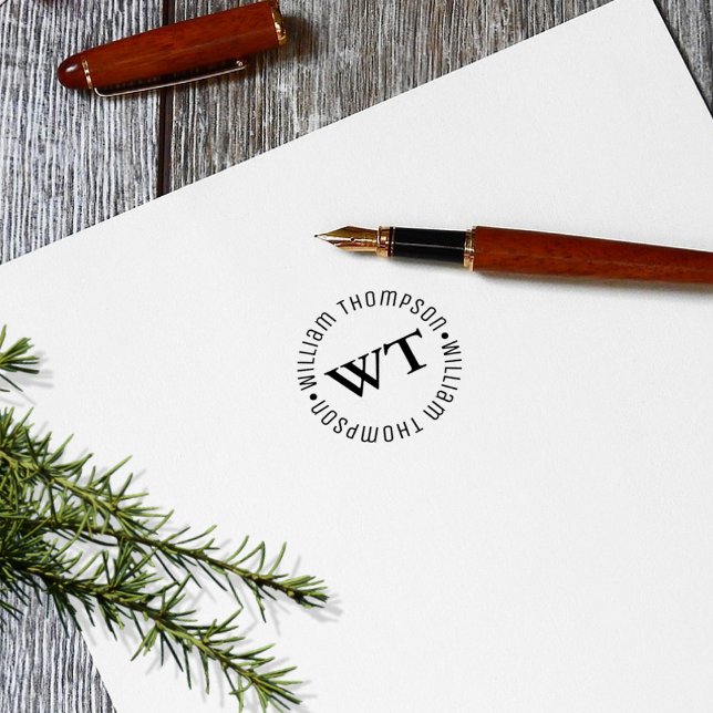 Circle Logotyp Monogram (namn & initialer) Stämpel (Skapare uppladdad)