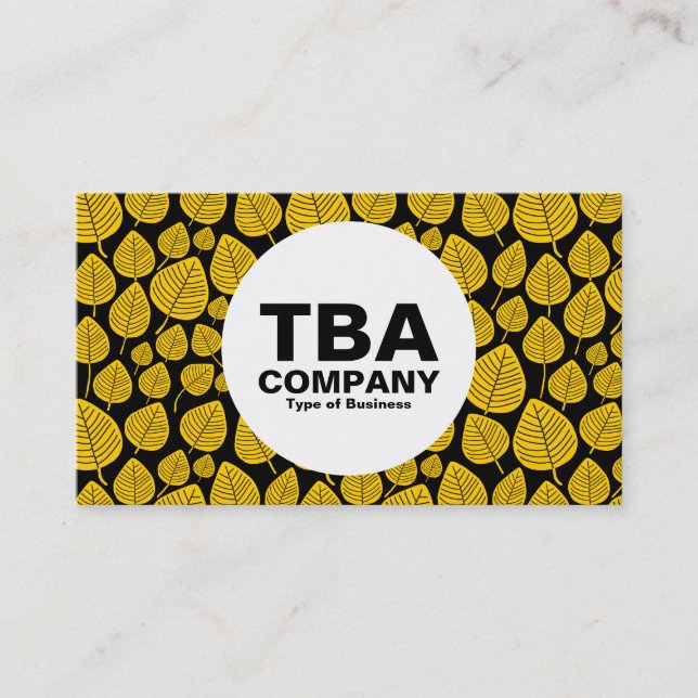 Circle - Löv - Amber on Black Visitkort (Framsida)