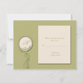 Circle Monogram i Grönt och Creme Responcard OSA Kort